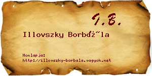 Illovszky Borbála névjegykártya